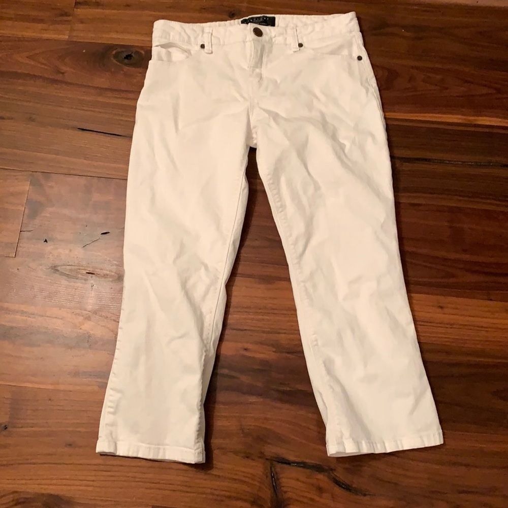 Sanctuary white denim cropped pants 27